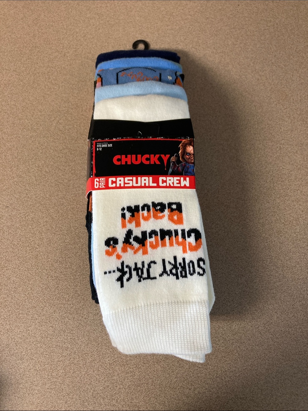 2/$25 Men's chucky Casual Crew Socks - 5 pack